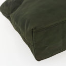 PRADA Hand Bag Nylon Khaki Silver Auth ti3676-15