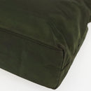 PRADA Hand Bag Nylon Khaki Silver Auth ti3676-16