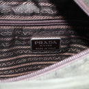 PRADA Hand Bag Nylon Khaki Silver Auth ti3676-19