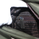 PRADA Hand Bag Nylon Khaki Silver Auth ti3676-22