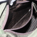 PRADA Hand Bag Nylon Khaki Silver Auth ti3676-23