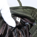 PRADA Hand Bag Nylon Khaki Silver Auth ti3676-12