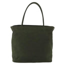 PRADA Hand Bag Nylon Khaki Silver Auth ti3676-2