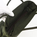 PRADA Hand Bag Nylon Khaki Silver Auth ti3676-6