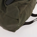 PRADA Backpack Nylon Khaki Silver Auth ti3677-16