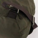 PRADA Backpack Nylon Khaki Silver Auth ti3677-18