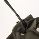 PRADA Backpack Nylon Khaki Silver Auth ti3677-22