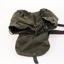 PRADA Backpack Nylon Khaki Silver Auth ti3677-10