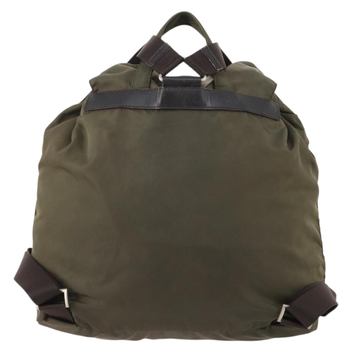 PRADA Backpack Nylon Khaki Silver Auth ti3677 Prada PRADA Backpack Nylon Khaki Silver | Grailed main image 4