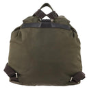 PRADA Backpack Nylon Khaki Silver Auth ti3677-2