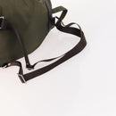 PRADA Backpack Nylon Khaki Silver Auth ti3677-8