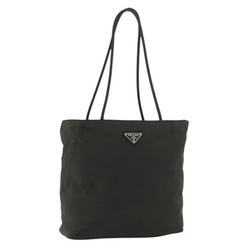 PRADA Tote Bag Nylon Khaki Silver Auth ti3678