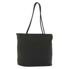 PRADA Tote Bag Nylon Khaki Silver Auth ti3678 - 0