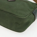 PRADA Umhängetasche Nylon Grün Silber Auth ti3679-9