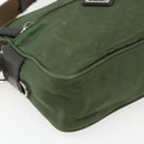 PRADA Umhängetasche Nylon Grün Silber Auth ti3679-14