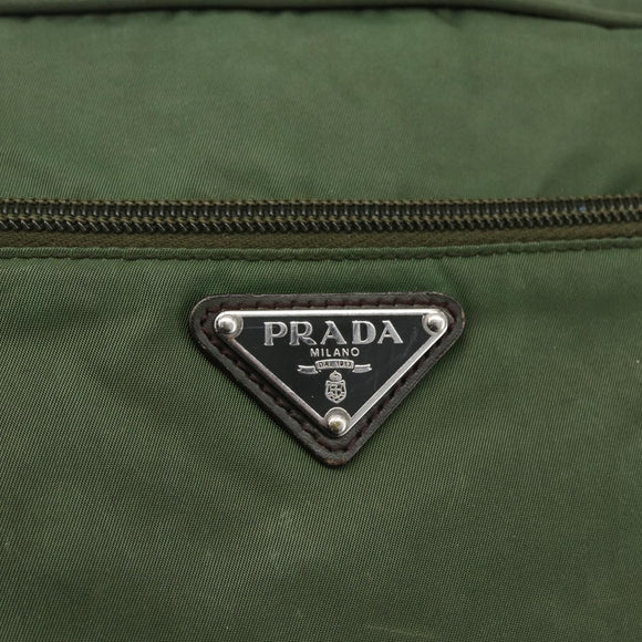PRADA Umhängetasche Nylon Grün Silber Auth ti3679