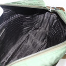 PRADA Umhängetasche Nylon Grün Silber Auth ti3679-20