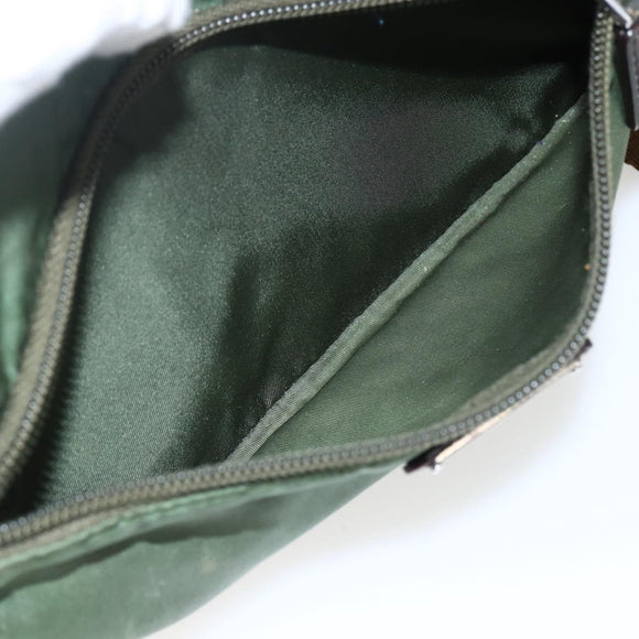 PRADA Umhängetasche Nylon Grün Silber Auth ti3679