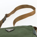 PRADA Umhängetasche Nylon Grün Silber Auth ti3679-8