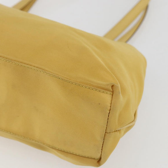 PRADA Tote Bag Nylon Yellow Gold Auth ti3680