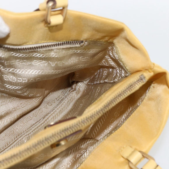 PRADA Tote Bag Nylon Yellow Gold Auth ti3680