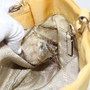 PRADA Tote Bag Nylon Yellow Gold Auth ti3680-11