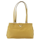 PRADA Tote Bag Nylon Yellow Gold Auth ti3680-13