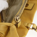 PRADA Tote Bag Nylon Yellow Gold Auth ti3680-23