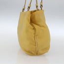 PRADA Tote Bag Nylon Yellow Gold Auth ti3680-3