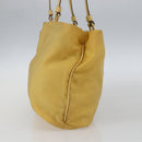 PRADA Tote Bag Nylon Yellow Gold Auth ti3680-4