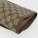GUCCI GG Supreme Web Sherry Line Clutch Bag PVC Beige Gold 89 01 030 Auth ti3683-10
