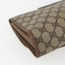 GUCCI GG Supreme Web Sherry Line Clutch Bag PVC Beige Gold 89 01 030 Auth ti3683-11