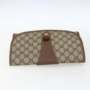 GUCCI GG Supreme Web Sherry Line Clutch Bag PVC Beige Gold 89 01 030 Auth ti3683-6