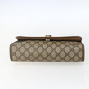 GUCCI GG Supreme Web Sherry Line Clutch Bag PVC Beige Gold 89 01 030 Auth ti3683-7