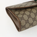 GUCCI GG Supreme Web Sherry Line Clutch Bag PVC Beige Gold 89 01 030 Auth ti3683-9