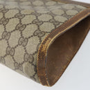 GUCCI GG Supreme Web Sherry Line Clutch Bag PVC Beige Gold 89 01 033 Auth ti3684-10