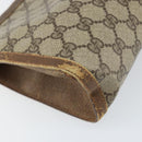 GUCCI GG Supreme Web Sherry Line Clutch Bag PVC Beige Gold 89 01 033 Auth ti3684-11