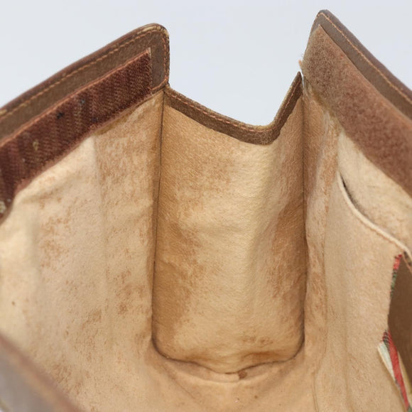 GUCCI GG Supreme Web Sherry Line Clutch Bag PVC Beige Gold 89 01 033 Auth ti3684
