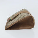 GUCCI GG Supreme Web Sherry Line Clutch Bag PVC Beige Gold 89 01 033 Auth ti3684-5