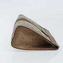 GUCCI GG Supreme Web Sherry Line Clutch Bag PVC Beige Red Auth ti3685-3