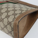 GUCCI GG Supreme Web Sherry Line Clutch Bag PVC Beige Red Auth ti3685-7