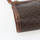 CELINE Macadam Canvas Clutch Bag PVC Leather Brown Gold Auth ti3690-11