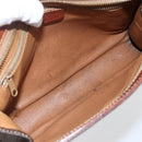 CELINE Macadam Canvas Clutch Bag PVC Leather Brown Gold Auth ti3690-16