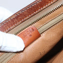 CELINE Macadam Canvas Clutch Bag PVC Leather Brown Gold Auth ti3690-24