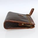 CELINE Macadam Canvas Clutch Bag PVC Leather Brown Gold Auth ti3690-5