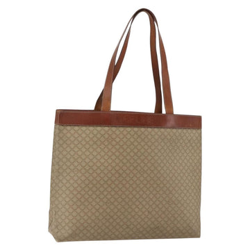 CELINE Macadam Canvas Tote Bag PVC Beige Gold Auth ti3692
