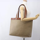 CELINE Macadam Canvas Tote Bag PVC Beige Gold Auth ti3692-22