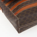 CELINE Macadam Canvas Shoulder Bag PVC Leather Brown Gold Auth ti3693-14