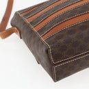 CELINE Macadam Canvas Shoulder Bag PVC Leather Brown Gold Auth ti3693-16