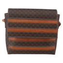 CELINE Macadam Canvas Shoulder Bag PVC Leather Brown Gold Auth ti3693-13